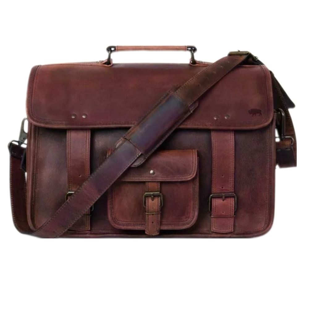 Buffalo Jackson Roosevelt Leather Briefcase Laptop Messanger Bag